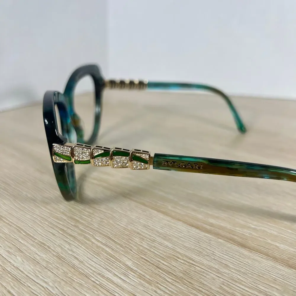Bvlgari 8143-B 5340/8E Sunglasses Frames Only Blue Brown Multicolor 55-17-135